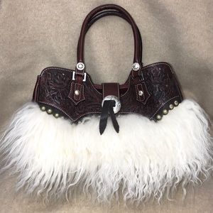 Montana Silversmiths Tooled Leather Wooly Handbag